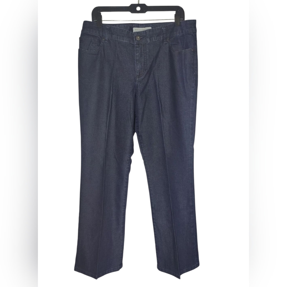 Chico's Platinum Denim Straight‎ Leg Dark Wash Mid Rise Jeans 2S (34x29)